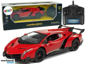 Urheiluauto R/C 1:24 Lamborghini Veneno Red 2.4 G Valot