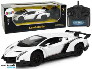 Sportsbil R/C 1:24 Lamborghini Veneno Hvit 2,4 G Lys