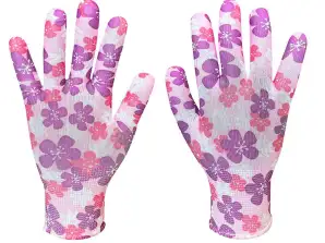 Gartenhandschuhe Polyester Blumenmuster Größe 8