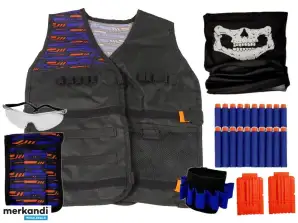 Commando Costume Policeman Costume Cartridges Glasses Scarf Vest