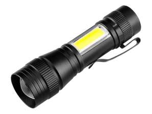 Uzlādējams lukturītis XPE COB 220lm. 12 gab.