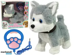 peluche husky cane interattivo educativo guinzaglio canzoni passeggiate