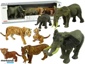 Afrika Elefant Tigers Ville Dyr Figurer Sett