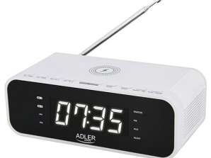 AD 1192 weißer Radiowecker mit kabellosem Ladegerät und FM