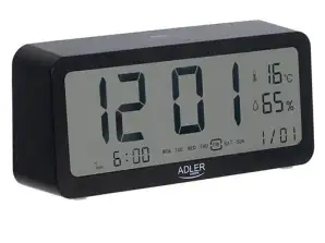 AD 1195 black battery-operated alarm clock