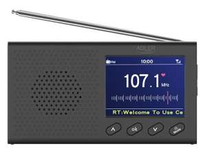 AD 1198 Tragbares Radio LCD FM Bluetooth Uhr