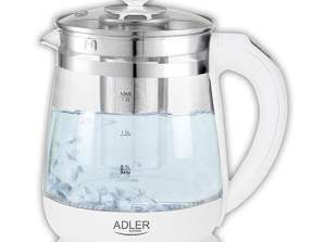 AD 1299 wit Glazen waterkoker 1,5 l met zetgroep en temperatuurregeling