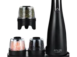 AD 4449 noir Moulin à épices. Sel et poivre Ensemble de 3 moulins USB