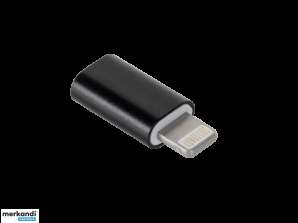 Adapteri Micro USB -sovitin Apple Lightning M Life musta