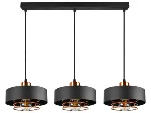 CHIRO hanglamp. Max. 3x60W. E27. Zwart