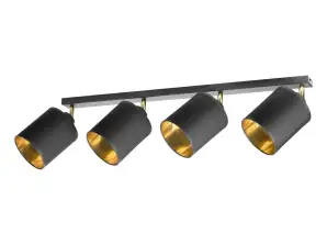 BATI wall and ceiling fixture. max. power 4x60W. E27. black