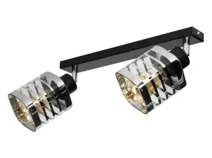 SIENA 2P E27. wall and ceiling fixture. max. 2x60W. black. rail
