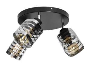 SIENA 3P E27, wall and ceiling fixture, max. 3x60W, black, round base, adjustable lamp heads, one level