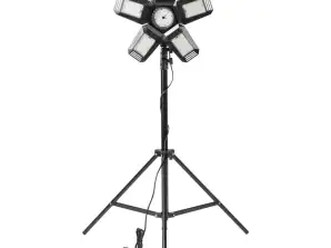RIGEL LED Set: faltbare Werkstattlampe 5-flügelig 55W Stativ Adapter