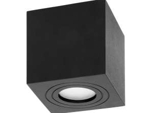 MEGY DLS GU10 downlight max 50W. IP54. firkantet. sort. aluminium