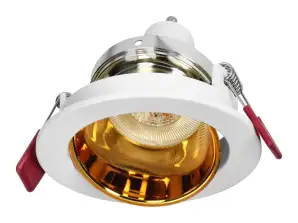 FONDI RC decorative frame for spot lighting. MR16/GU10 max. 50W. round. fixed. aluminum. white gold