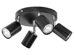 Rino SP 4. wall and ceiling fixture. GU10 max. 4x50W. IP20. black