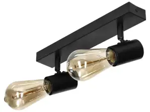 RIO SP 2. applique murale et plafonnier. E27 max. 2x60W. IP20. noir