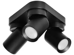 MALTA SP 3. lampe murale et de plafond. GU10 max. 3x12W. IP20. noire. base triangulaire
