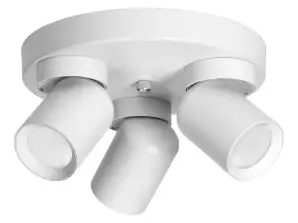 MALTA SP 3. luminaire mural et plafond. GU10 max. 3x12W. IP20. blanc. base ronde
