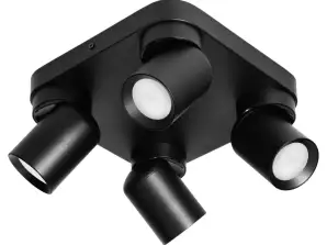 MALTA SP 4 luminaire mural et de plafond. GU10 max. 4x12W. IP20. noir. base carrée