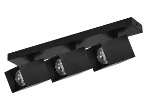 KUBAR SP 3. Wand- und Deckenleuchte, 3xGU10, IP20, schwarz