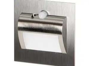 DRACO LED НОВЫЙ 1,5W. встраиваемый лестничный светильник. 12VDC. 30lm. 3000K. сатин. датчик движения и освещенности