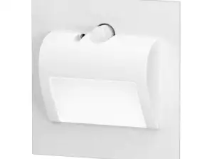 DRACO LED NEU 1.5W. eingelassene Treppenleuchte. 12VDC. 30lm. 3000K. weiß. Bewegungs- und Dämmerungssensor