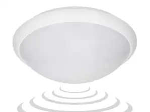 BREVA. Deckenleuchte mit Mikrowellen-Bewegungssensor. 60W. E27. IP44. milchiger Polycarbonat