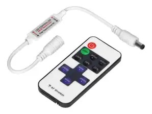 Contrôleur sans fil pour bandes LED avec télécommande. 11 boutons. 12V. 6A. 72W