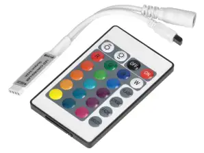 Drahtloser RGB LED Band Controller mit Fernbedienung. 24 Tasten. 12V. 6A. 72W