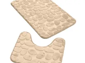AG491D Badezimmermatte 2er Set Beige