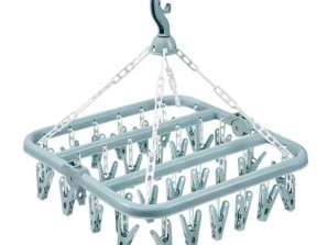 AG542C Sock Dryer 32 Clips. blue