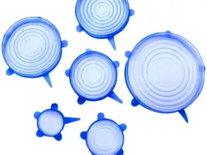 AG636B Silicone lids 6pcs blue