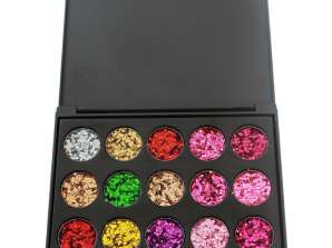 AG861 Palette de Fards à Paupières 15 Couleurs Pailletées