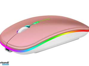 Mouse wireless AK211C RGB oro rosa