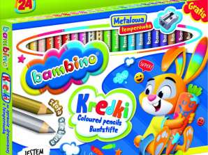 BAMBINO Buntstifte aus Holz 24 Farben Spitzer