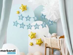 Scritta banner per baby shower stelle azzurre 290cm x 16 5cm
