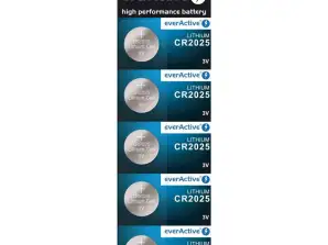 everActive CR2025 Lithium-Knopfbatterie 3V Blister 5 Stück