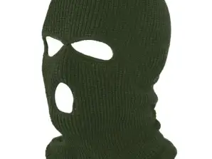 BQ42E Balaclava med 3 hull grønn