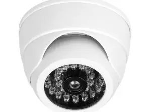 Attrappe für Überwachungskamera mit Infrarot-CCTV. Batteriebetrieben. MINI. Weiß