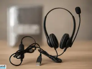 21 Pcs JPL-100B-USB Headset with Microphone, PC Headsets, USB Headphones, Wholesale Clearance