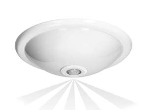 ROVO PC. ceiling light with 360° motion sensor 2x40W. E27. IP20. milky polycarbonate