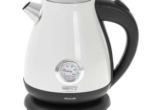 CR 1344 bouilloire métallique blanche avec thermomètre 1,7l