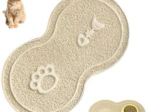 DA152B Tapis sous bol pour chien chat beige