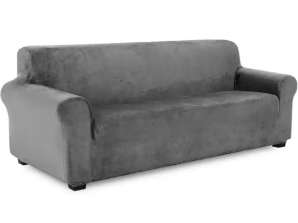 DA70 Housse de canapé velours gris clair