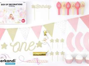 Set di decorazioni per feste di 1 ° compleanno oro rosa