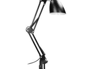 DIAN. lampe de bureau à fixer. 60W. E27. en acier. noire