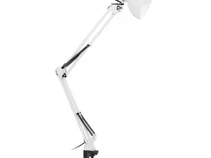 DEON. Lampe de bureau à fixer. 60W. E27. Acier. Blanc