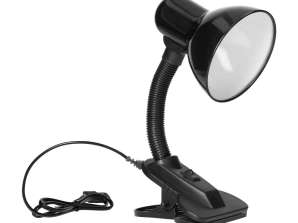 LATSA. Tischlampe mit Clip. 40W. E27. Stahl und Kunststoff. Schwarz